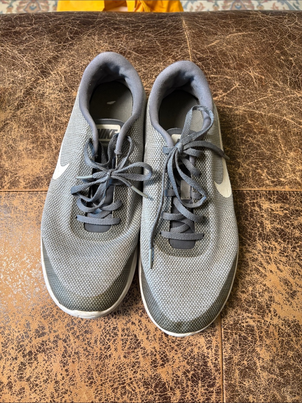 Nike Men’s Gray Athletic Running Shoes with White Swoosh